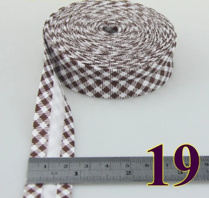 20 мм(3/") Ширина сетки точки печати гладить один раза хлопок косой привязки ленты для скатерти одежды одеяло ремесло Шитье - Цвет: 19