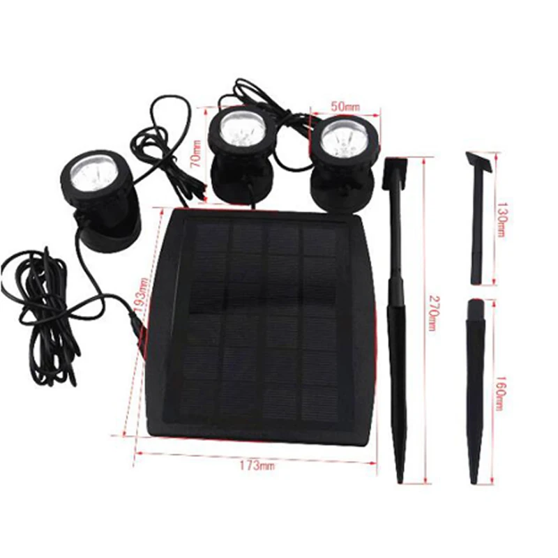 RGB Solar light LED underwater Light solar lamp waterproof outdoor solar led spotlight lamp for garden pond Pool Tank decoration (16)