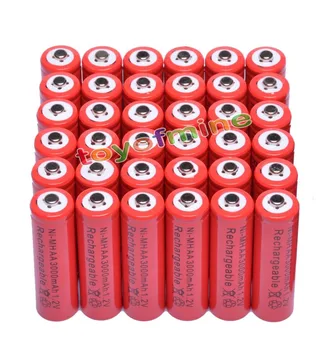 

36x AA 3000mAh 2A 1.2 V Ni-MH Red Rechargeable Battery Cell for MP3 RC Toys