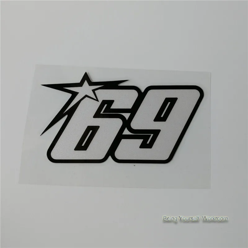 1 шт. Ники Хэйден № 69 стикеры мотоциклетные Автоспорт наклейка Мотокросс наклейки гоночной команды светодиодные наклейки для автомобилей - Цвет: black