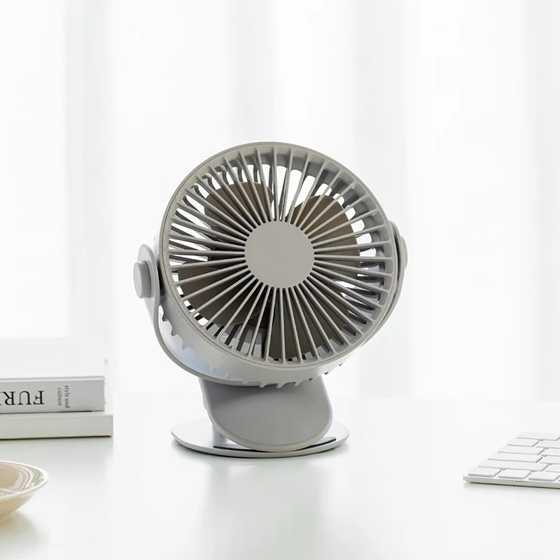 

Mini Mute Clip Fan Rechargeable Silent 4 Blades Baby Stroller Fans Portable Air Cooling 3 Speeds Desk USB Fan with USB Output