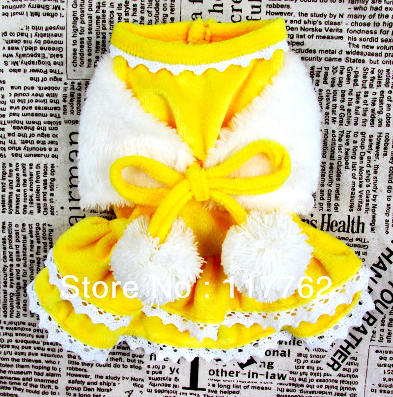 

Yellow Princess Design Pet dogs Dress Free Shipping Dogs Clothes new clothing for dog