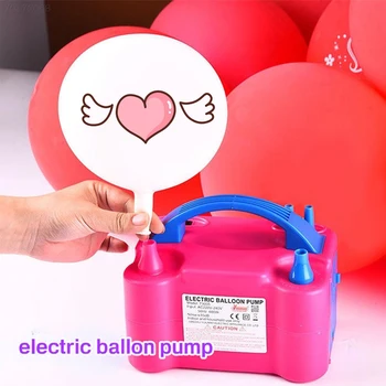 

Portable Electric Balloon Inflator Pump EU/US Plug Two Nozzle High Power Air Blower Shorten The Working Time of The Gas Pump