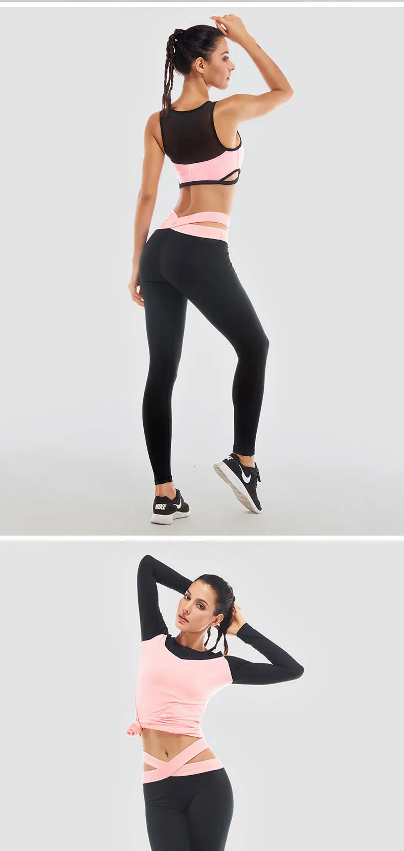 VANSYDICAL Leggings Women Sexy Yoga Pants Sports Pants Elastic Fitness Pants Workout Running Tight Sport Legging Female Trousers 25