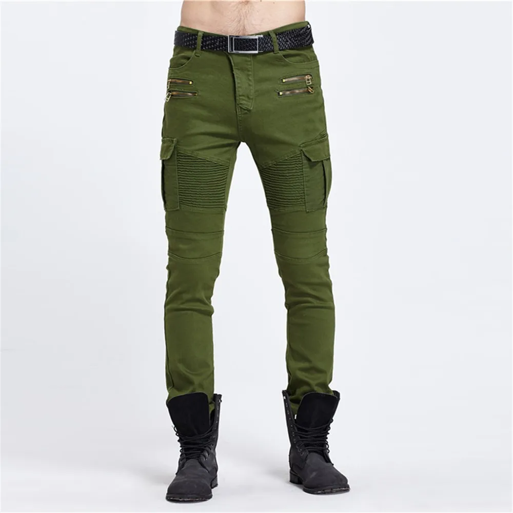 2017 хорошее качество мужские бриджи брюки облегающие мотоциклетные джинсы