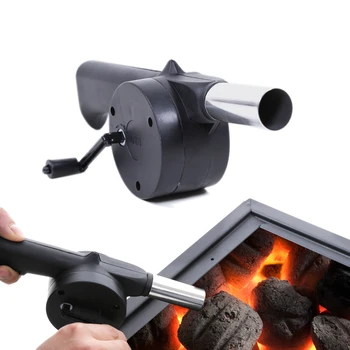 Hand BBQ Fan Outdoor BBQ Fan Air Blower For Barbecue Picnic Manual Crank Grill BBQ Fan Fire Bellows BBQ Tools KC0266