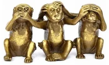 

FENG SHUI Three wise monkeys hear see speak no evil 3 monkey