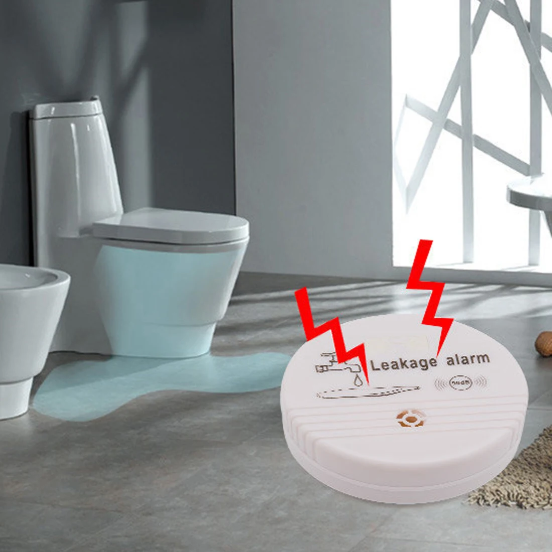 

Wireless Water Leak Detector Sensor 1pc 90 dB Volume Water Leakage Alarm for Home Kitchen Toilet Floor