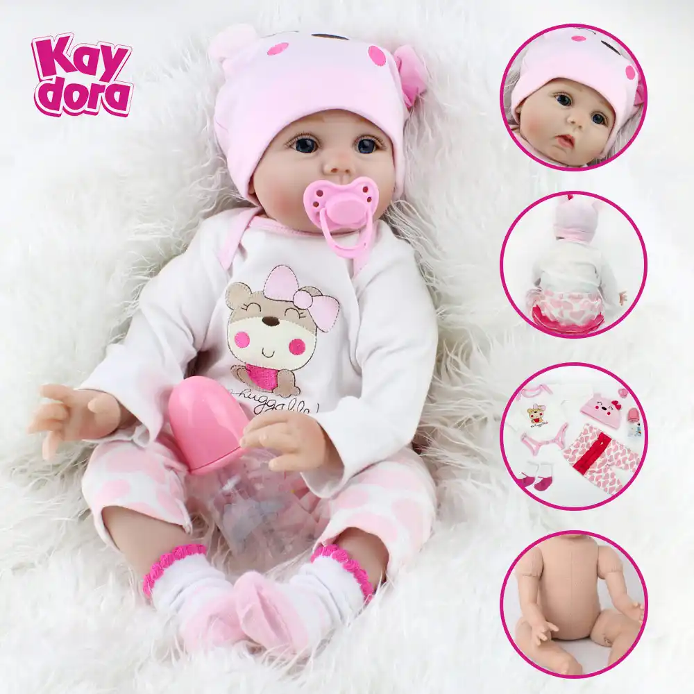 18//23inches Reborn Doll Newborn Dolls Pink Clothes Cute Toys Xmas Birthday Gifts