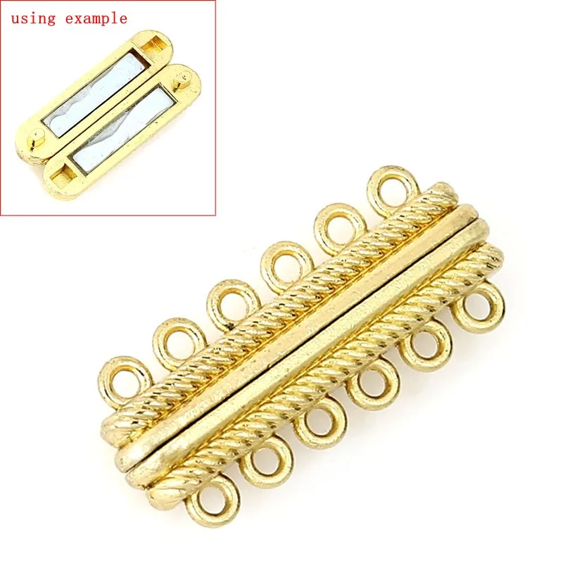 Hematite Clasps Rectangle Gold Color 3.3cm(1 2/8") x