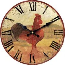 WONZOM деревянные картонные часы в современном стиле с большой курицей, круглые Настенные часы для домашнего декора, гостиной, без тиканья, 6-16 дюймов