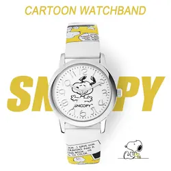 Snoopy детские часы для мальчиков с мультяшным ремешком студенческие часы Брендовые повседневные модные милые кварцевые наручные часы