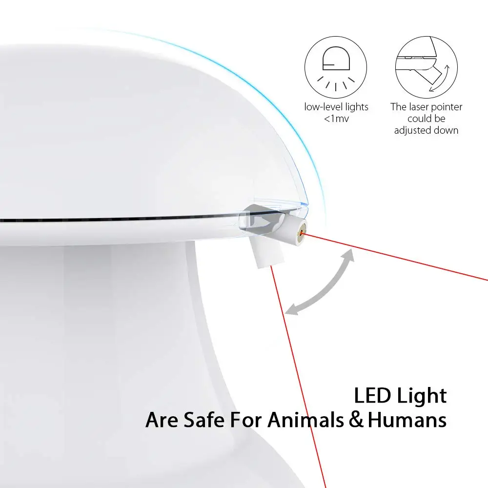 Creative Cat Pet LED Laser Funny Toy Smart Automatic Cat Exercise Training Entertaining Toy Multi-Angle Adjustable USB Charge