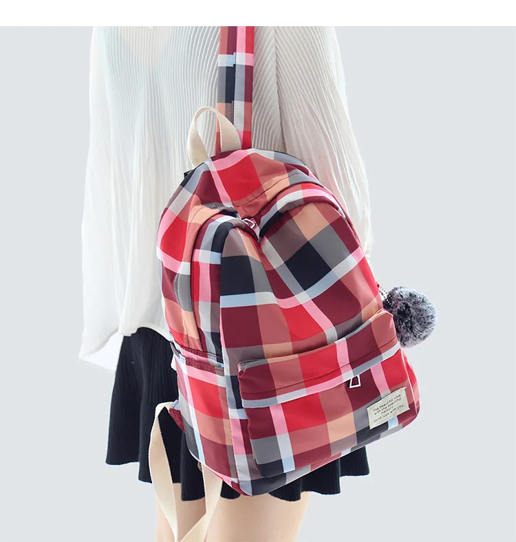 Милая женская сумка, брезентовый модный рюкзак, женские рюкзаки, дизайн для девочек, клетчатые дорожные школьные сумки, индивидуальный багаж 103