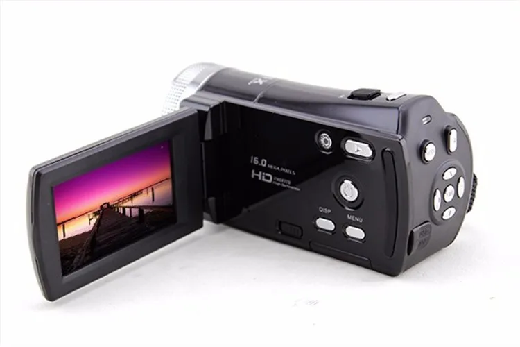 2,7 дюймовый ЖК-экран Цифровая камера 720P HD 16MP видеокамера 16x цифровой зум DV камера пленка видеокамера DVR - Цвет: Черный