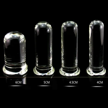 cylindrical clear glass big dildo anal plug large dildos fake dick lesbian gay sex toys for woman penis butt plug sextoys 2