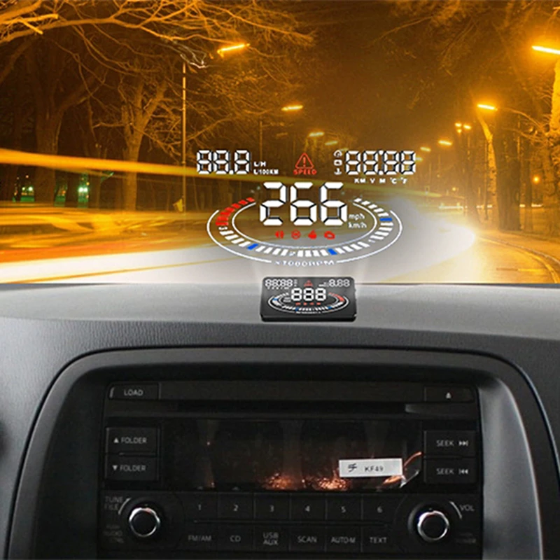 

Universal Car HUD Head Up Display OBDII OBD2 Interface E300 Speedometer Overspeed Fatigue Driving Alarm 5.5" Digital Car-styling