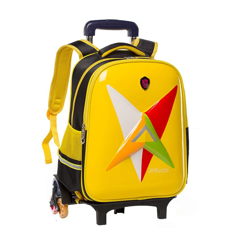 

3D Children's Trolley schoolbag High Quality waterproof Climb stairs schoolbag travel luggage Backpack Boys and girls Trolley
