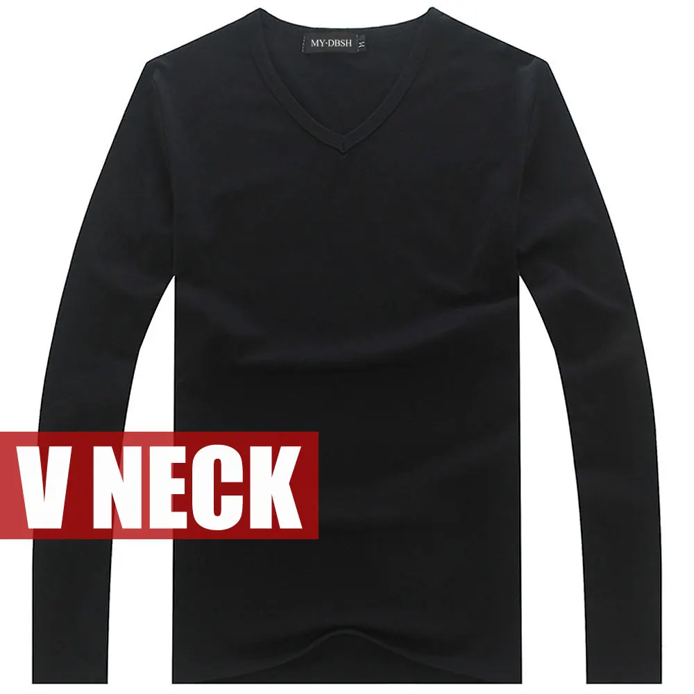 2022 Spring High-elastic Cotton T-shirts Male V Neck Tight T Shirt Hot Sale New Men's Long Sleeve Fitness Tshirt Asia size S-5XL 22