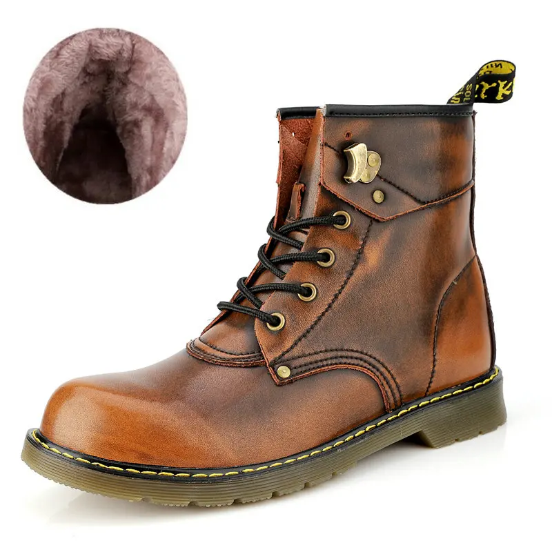 

2019 New Fashion Ankle Boots Winter / Autumn Men's Motorcycle Martin Boots Men Boots Snow Boots Oxfords Men Shoes Size 38-48