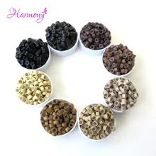 500 шт./лот 5.0x3.0x3.0 мм алюминий micro кольцо силиконовые выстроились ссылки Бусины трубка для Перо человека Химическое наращивание волос инструменты аксессуары