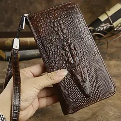 Высокое качество Для мужчин длинный кошелек сцепления удобный мешок моды крокодил шаблон кредитной держатель для карт деньги сумка из