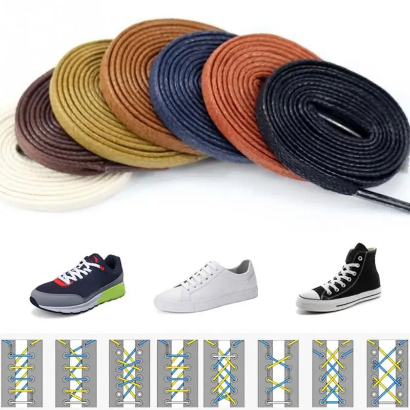 

1 Pair Flat Waxed Shoelaces 80CM Canvas Sneaker Boots Shoe Laces Cotton Shoe Strings For Women Man Drop Shipping #913