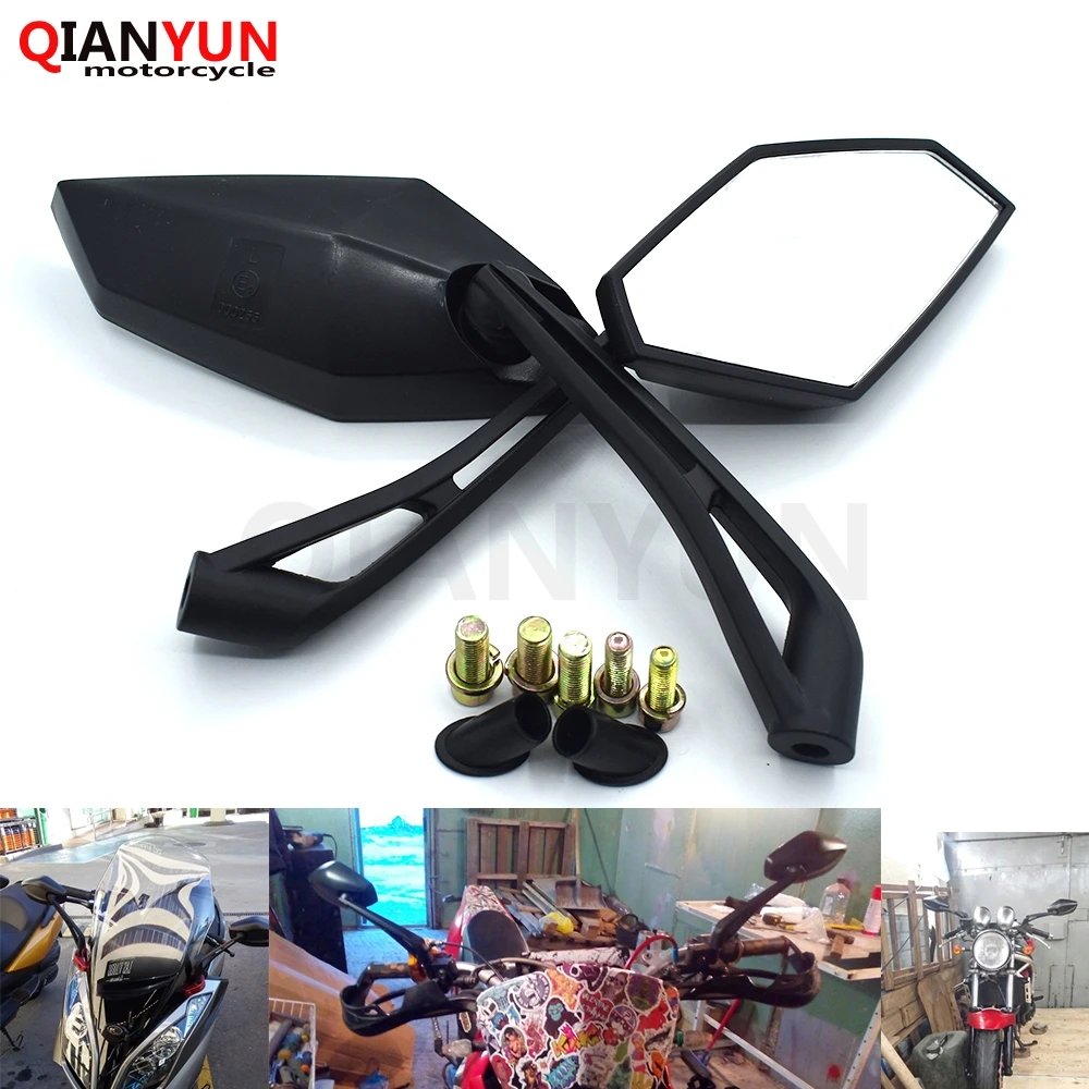

Black Motorcycle Rear View Mirrors Universal Handlebar Side Rearview Mirror 8mm 10mm For HONDA PCX 125/150 PCX125 PCX150