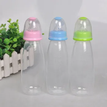 

Lovely Safety Silcone Baby Bottle Functional Baby Milk Bottle PP Extrusion Spoon Child Supplement Food Feeding Bottle For Gift