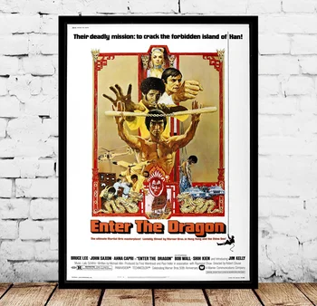 

Enter the Dragon kung fu classic movie cover home decor Movie Posters Silk Art Painting Wall Art No Frame