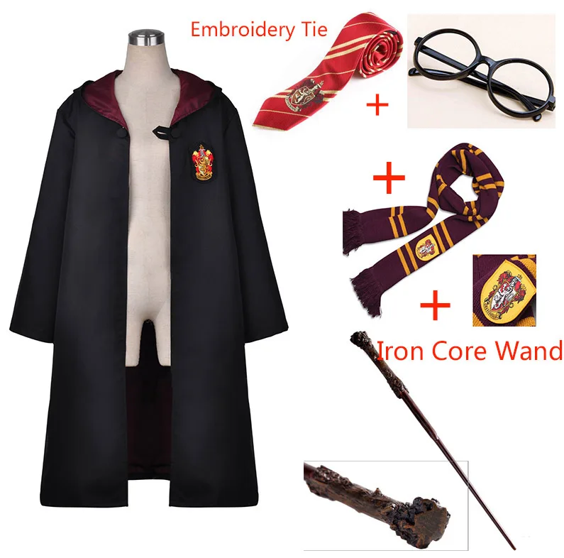 Халат, накидка, галстук, шарф, палочка, очки Ravenclaw/Gryffindor/Hufflepuff/Slytherin Robe, Маскарадные костюмы, Гермиона, костюм 23 - Цвет: Harry Advanced