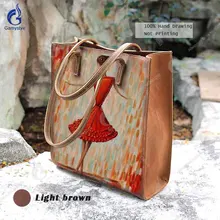 Настоящие сумки из воловьей кожи с натуральным лицевым покрытием, большая вместительность, женские сумки-тоут, женские модные дизайнерские сумки высокого качества, ручная роспись, сумки на плечо