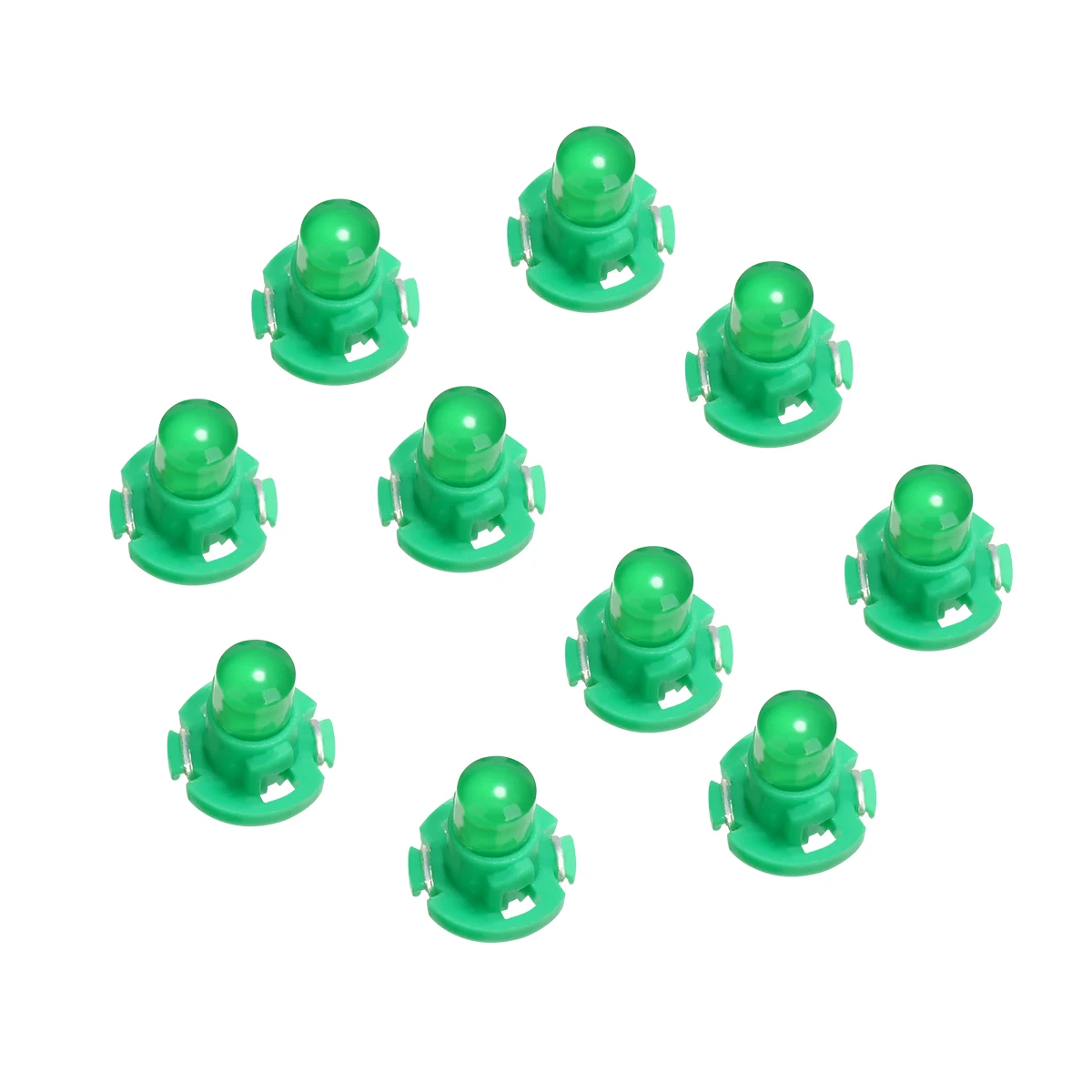 Mayitr 10pcs T4.2 Green LED Instrument Dashboard Map Climate Control Light Bulb 12V Car Signal Lamp