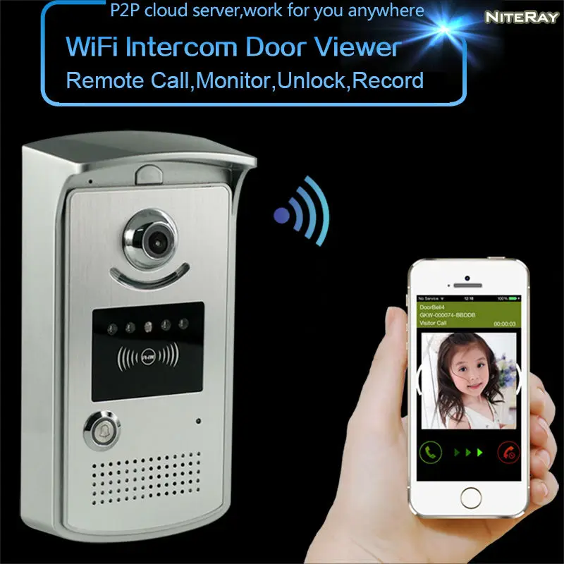

iOS/Android phones intercom system video IP door phone pir doorbell ring door bell monitor digital door eye peephole viewer