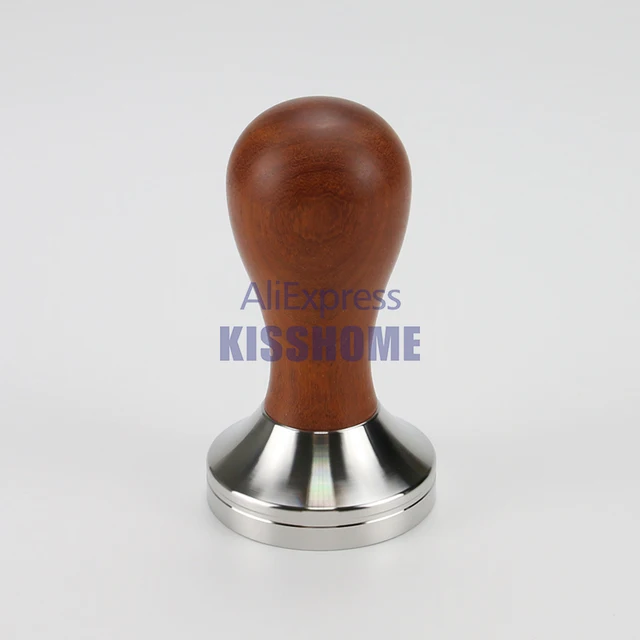 Best Price 41/49/51/53/54/57.5/58/58.35mm Red Sandalwood Tamper Coffee Powder Hammer with 304 Stainless Steel Base Coffee Accessories