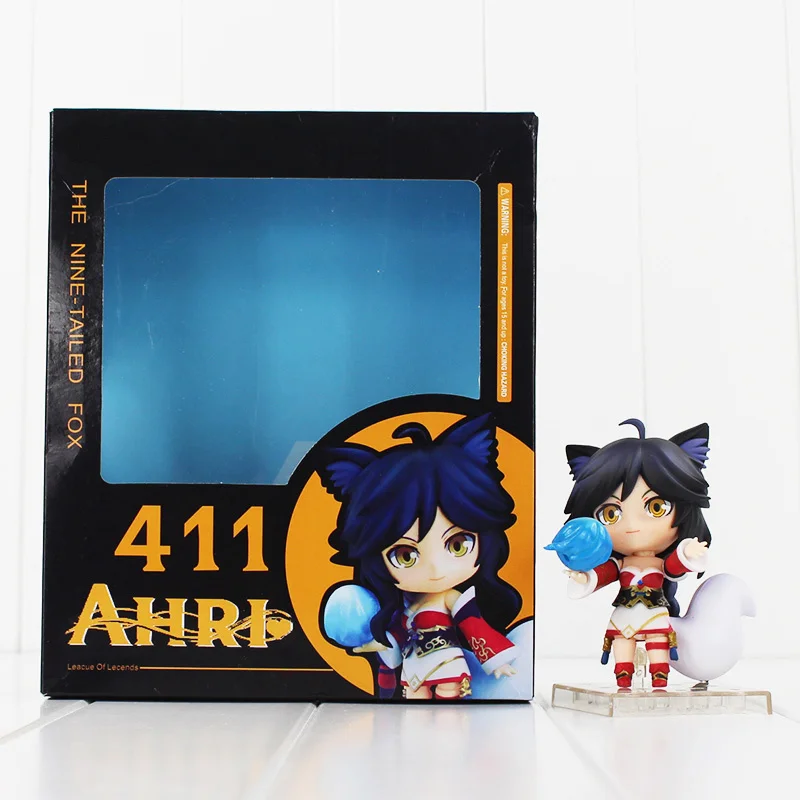 4 &quot10 см Аниме Nendoroid Ahri 411 ПВХ фигурка игрушка кукла коллекция|Игровые фигурки и