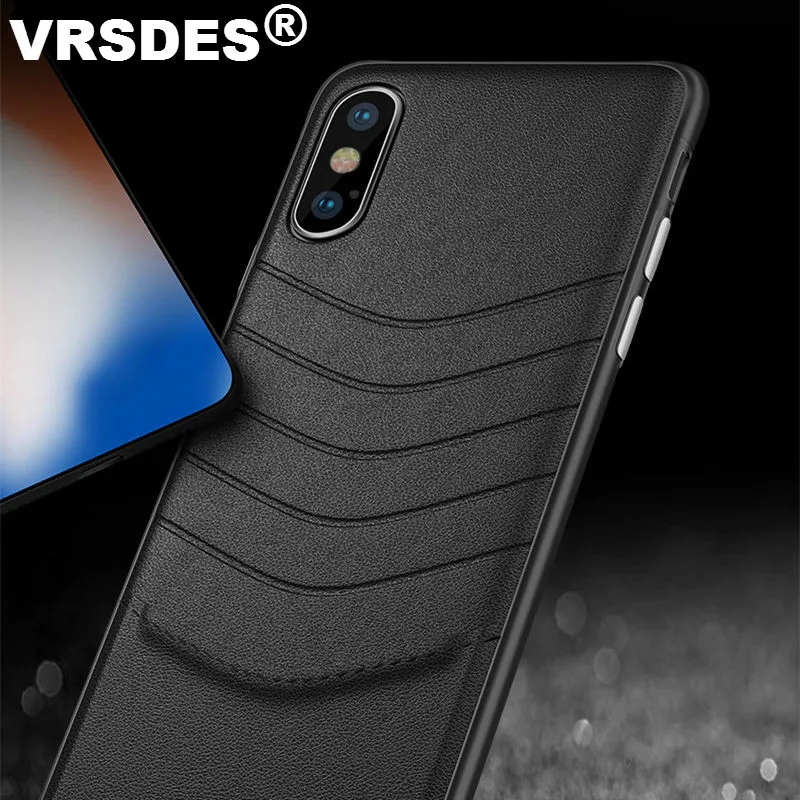 

VRSDES Business Cases For iPhone 7 case 8 Plus XS Max Cover Luxury Leather Skin PC Case For iPhone XR X 6 6splus 6s cover Shell