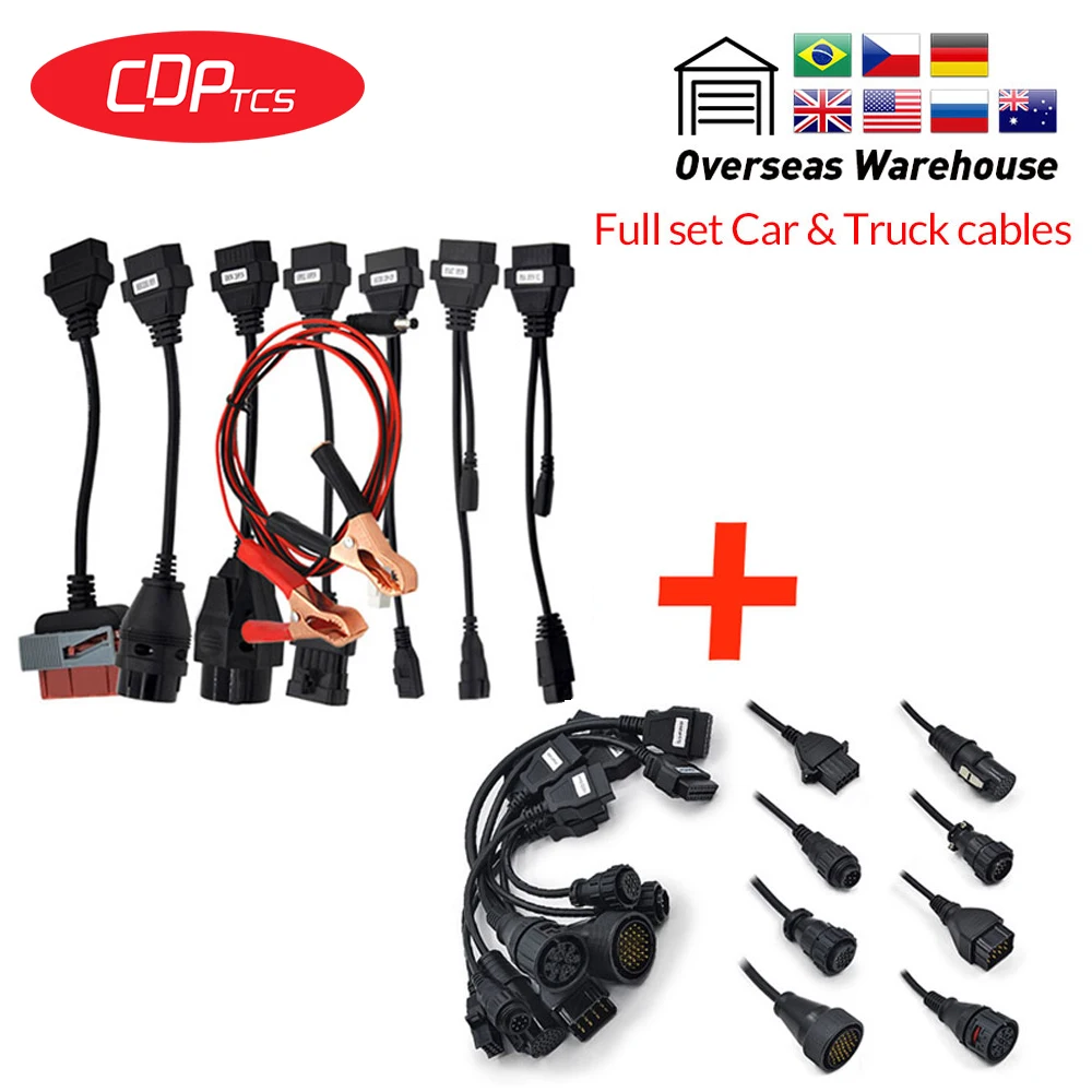 2019 OBD2 кабели для диагностики CDP автомобильные/Грузовые с полным набором 8