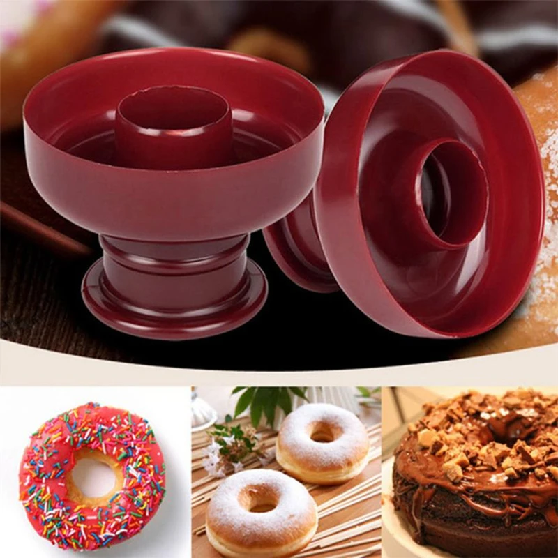 2018 New Plastic Cake Maker Mold Desserts Cutter Fondant Doughnut Cutter DIY Donut Creative  Easy operation Hot C0403#30        02