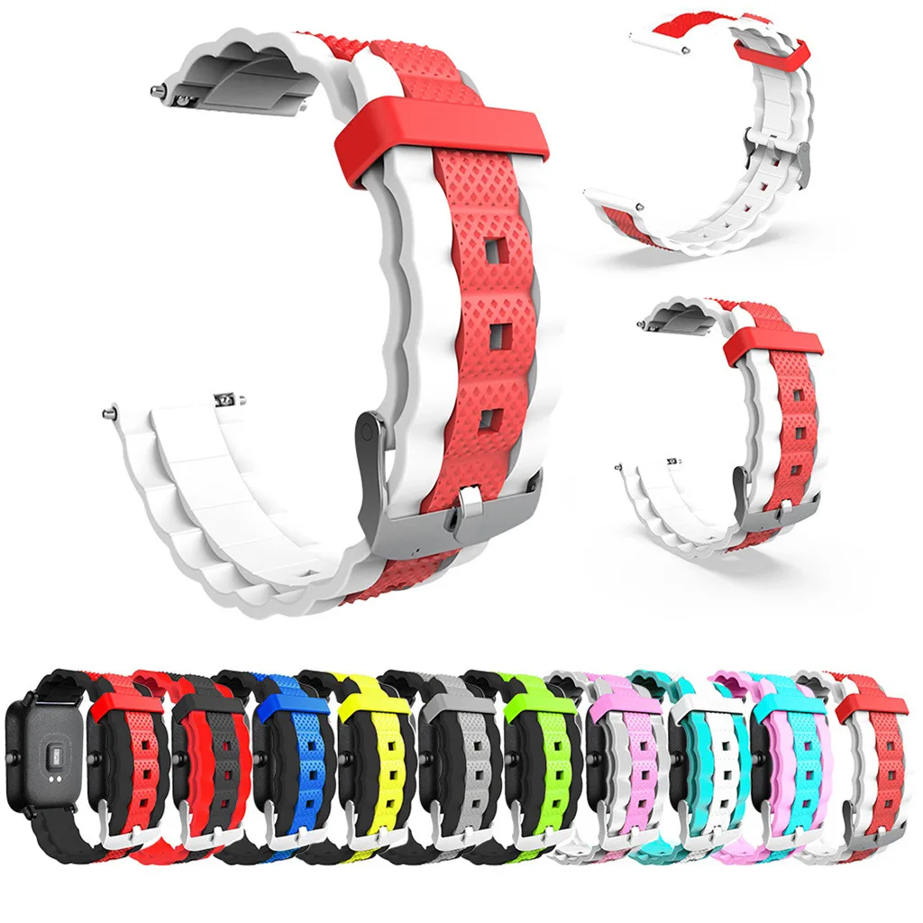 

Ouhaobin 20mm Silicone Replacement Sport Band for Xiaomi Huami Amazfit Bip Youth Watch Replacement Wrist Bracelet Straps 514#2