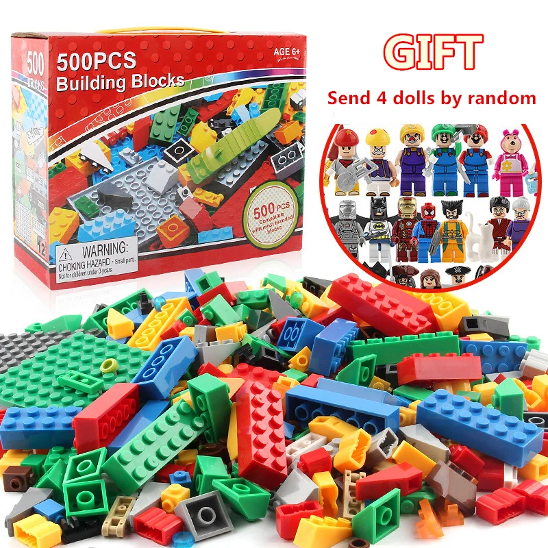 500Pcs Building Blocks Bulk Set DIY Creative Brick Kids Educational Toy Compatible With Brand