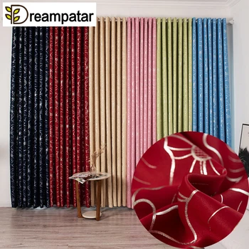 

Vintage Gold Silk Flower Hot Silver Printing Modern Garden Blue Candy Color Bedroom Home Decoration Curtain C3A