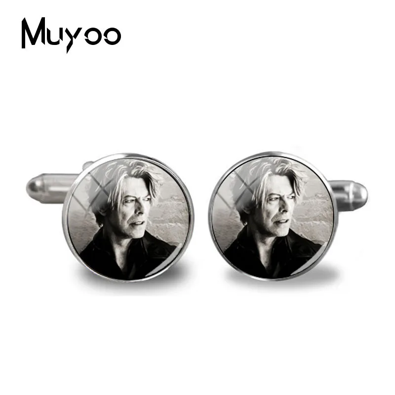 

2018 New David Bowie Silver Cufflink Popular British Rock Musician Cufflinks High Quality Jewelry Shirt Cuff Link For Men's