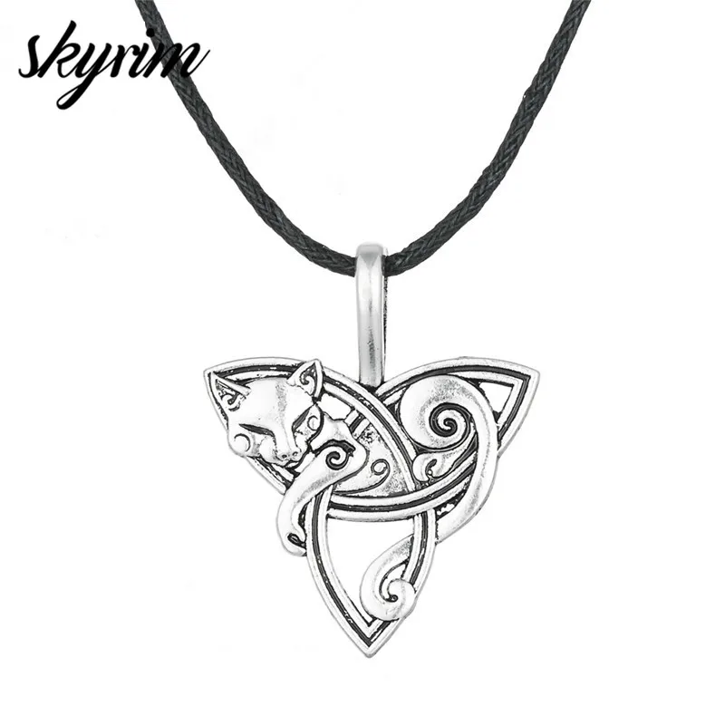 Ciondolo Tibetano Carina Fox Con Collana Donna, Catena 16 Pollici, Placcato Argento, Volpe