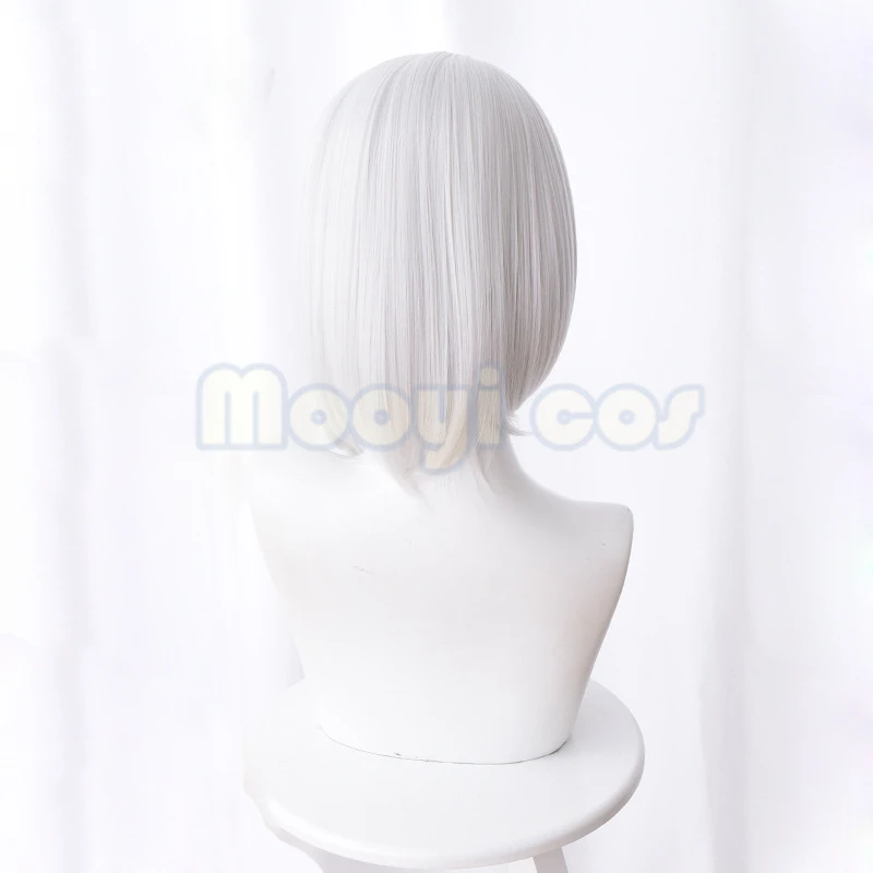 Overwatch Эш косплей парик 30 см короткие прямые термостойкие синтетические волосы OW игра парик серебристо-белые вечерние костюмы парик