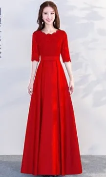 Летнее платье, женские платья vestidos, женские кружевные винтажные платья больших размеров, облегающее вечернее платье для вечеринки, женское свадебное платье Макси - Цвет: O-neck Red