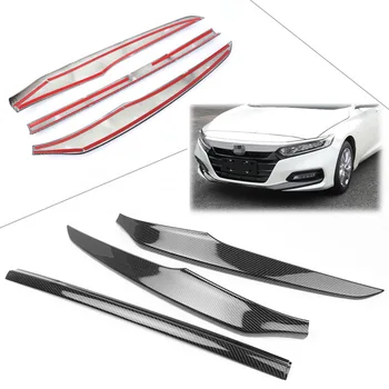 

Car Carbon Fiber Front Bumper Lips Cover Trim Fit Honda Accord 2018 3PCS New