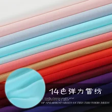 Высококачественная эластичная шифоновая ткань на заказ, стойкая Вертикальная/мягкая/эластичная цветная ткань