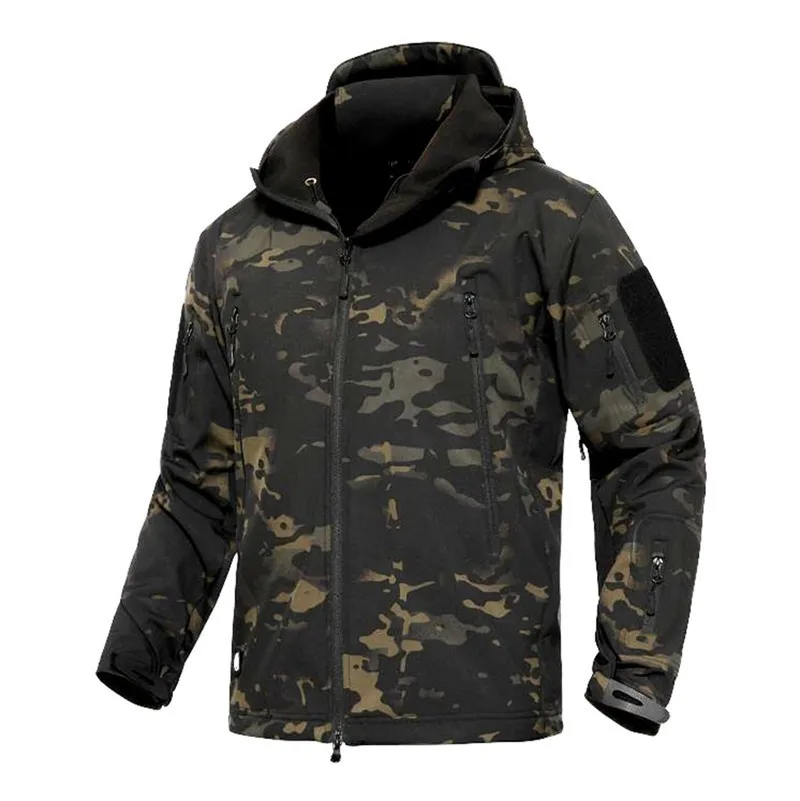 TAD зима термальность флис армия камуфляж непромокаемые куртки для мужчин; стиль милитари теплые ветрозащитные многоцветный 5XL пальто