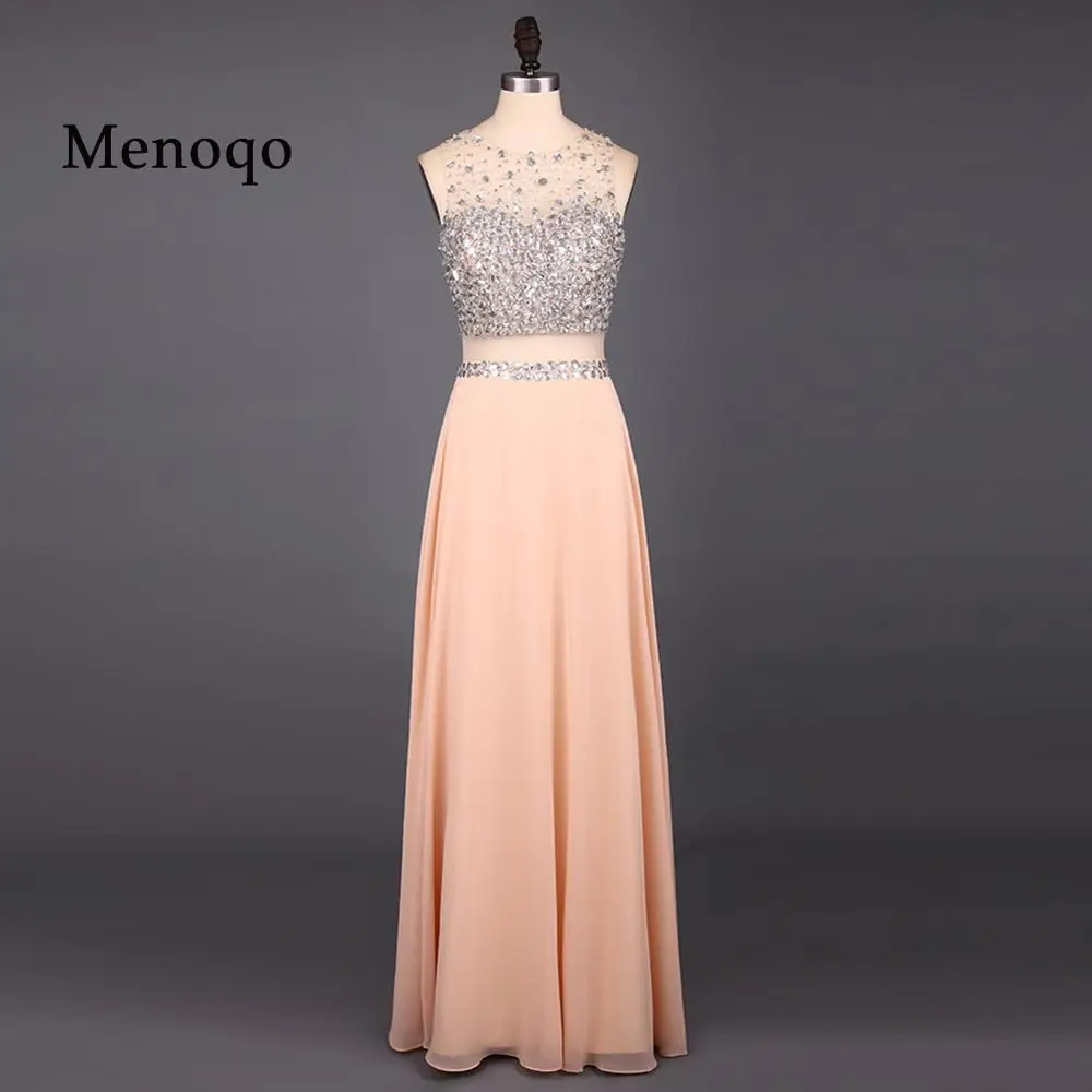 

2019 Evening Dresses Chiffon Floor Length Sequins Sleeveless Party Gowns 121813W
